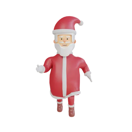 Running Cute Santa Claus  3D Illustration