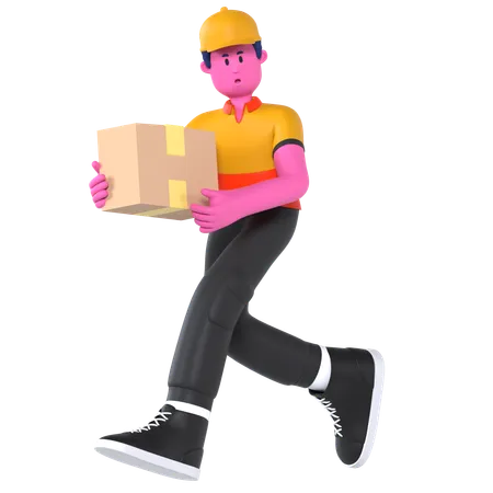 Running Delivery  3D Illustration