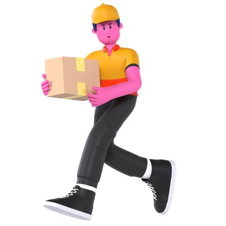 Running Delivery  3D Illustration