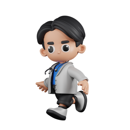 Running Doctor  3D Illustration