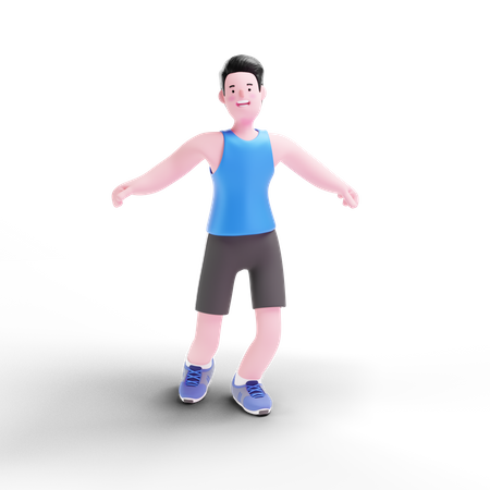 Running Exercise 3D Illustration