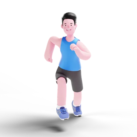 Running Exercise  3D Illustration