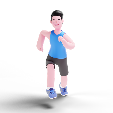 Running Exercise  3D Illustration