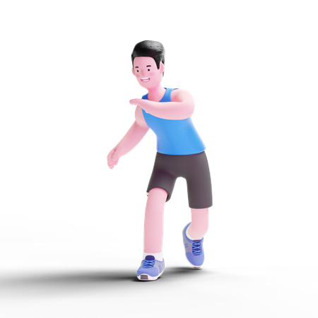 Running Exercise  3D Illustration