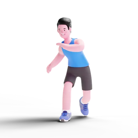 Running Exercise  3D Illustration