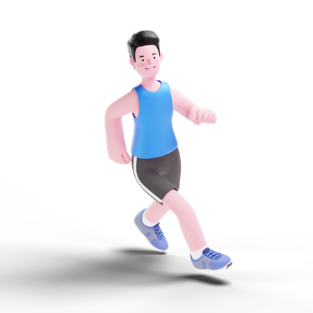 Running Exercise  3D Illustration