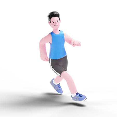 Running Exercise  3D Illustration