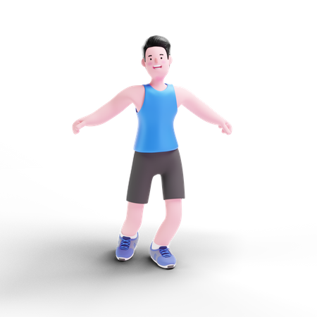 Running Exercise  3D Illustration