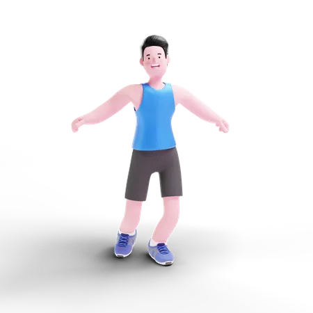 Running Exercise  3D Illustration