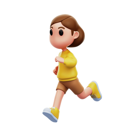 Running girl  3D Illustration