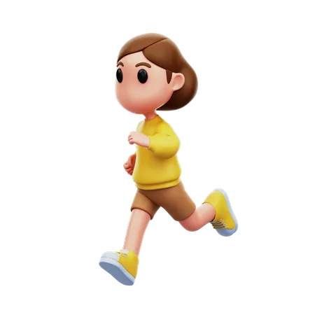 Running girl  3D Illustration