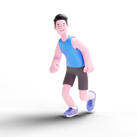 Running man 3D Illustration