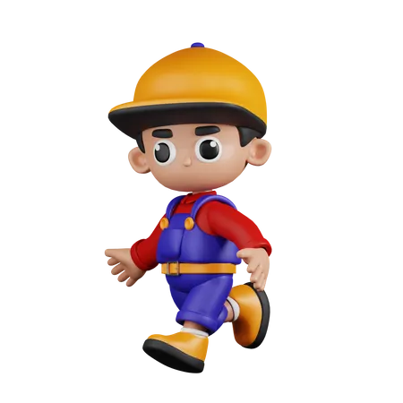 Running Mechanic  3D Illustration