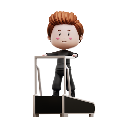 Running On A Treadmill  3D Illustration