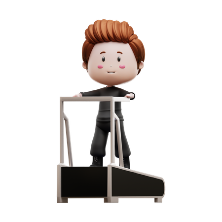 Running On A Treadmill 3D Illustration