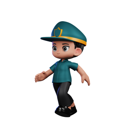 Running Policeman  3D Illustration