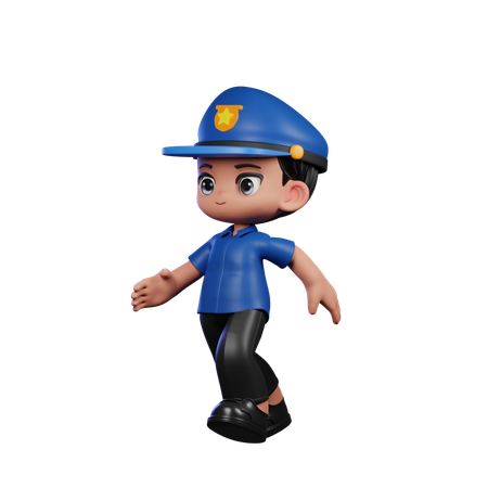 Running Policeman  3D Illustration