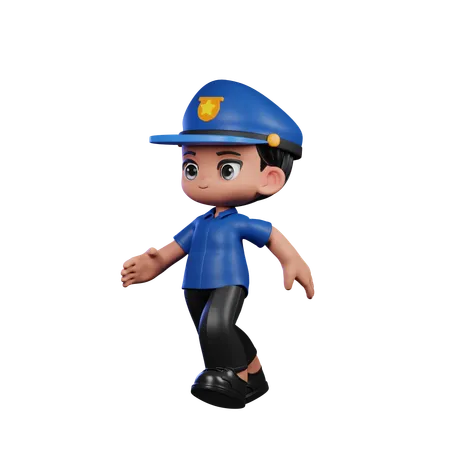 Running Policeman  3D Illustration