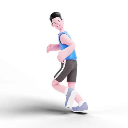 Running practice  3D Illustration