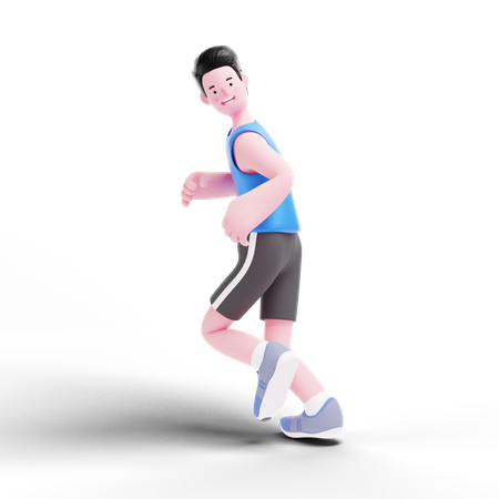 Running practice  3D Illustration