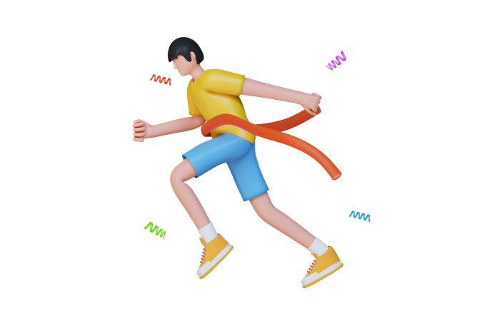 Running race  3D Illustration