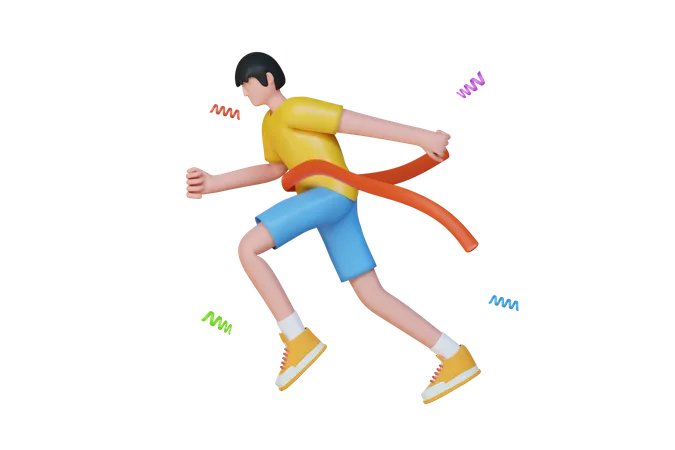 Running race  3D Illustration