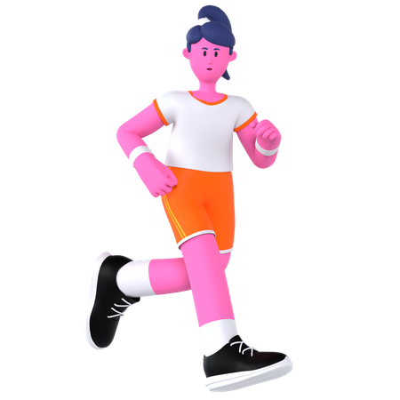 Running Sprint Player  3D Illustration