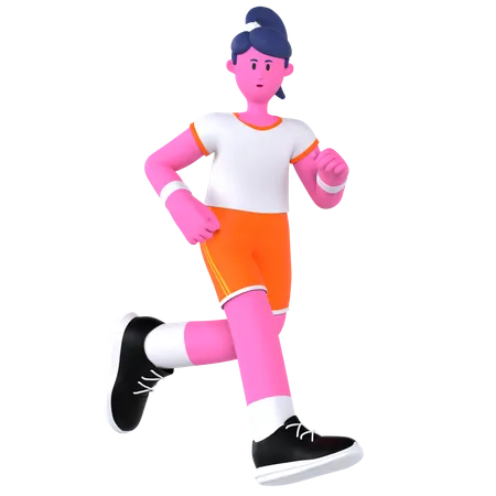 Running Sprint Player  3D Illustration