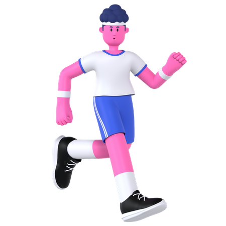 Running Sprint Player  3D Illustration