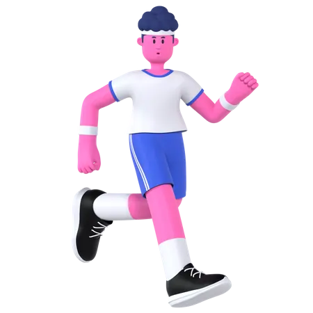 Running Sprint Player  3D Illustration