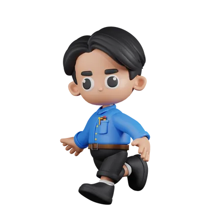 Running Teacher  3D Illustration