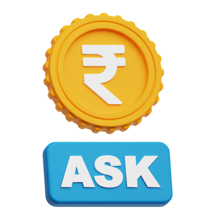 Rupee Ask  3D Icon