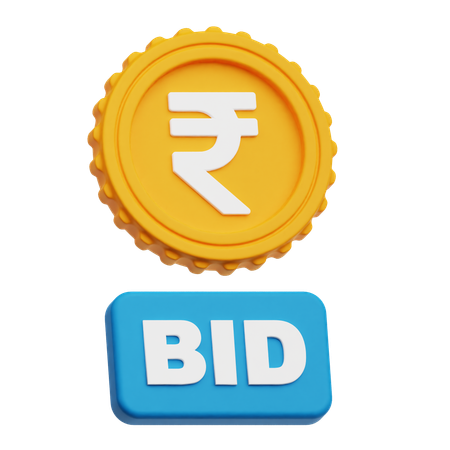 Rupee Bid  3D Icon