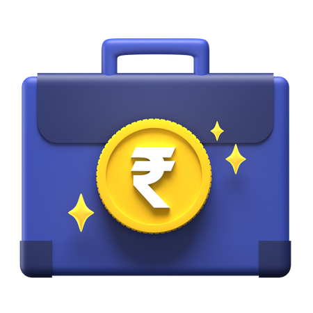 Rupee Briefcase  3D Illustration