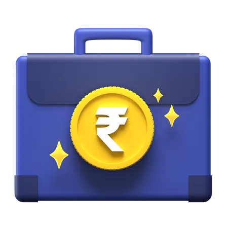 Rupee Briefcase  3D Illustration