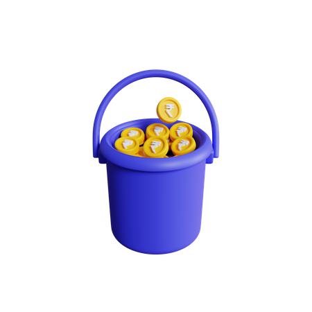 Rupee Bucket  3D Icon