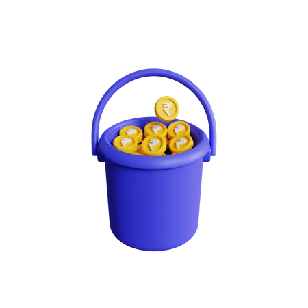 Rupee Bucket  3D Icon