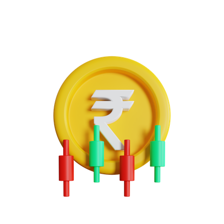 Rupee Candle Chart  3D Icon