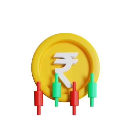 Rupee Candle Chart  3D Icon
