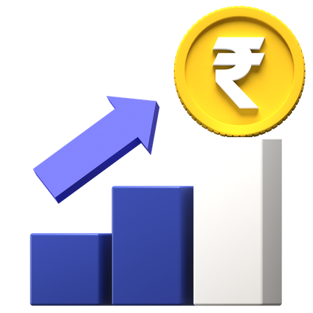 Rupee Chart  3D Illustration