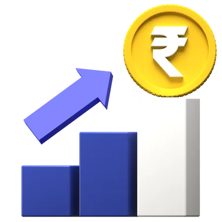 Rupee Chart  3D Illustration