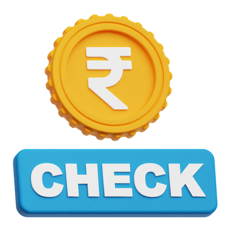 Rupee Check  3D Icon
