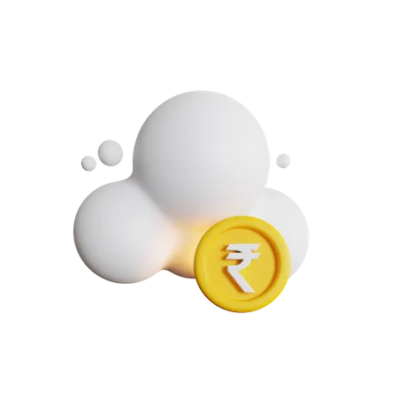 Rupee Cloud  3D Icon