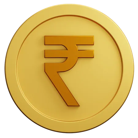 Rupee Coin 3D Illustration