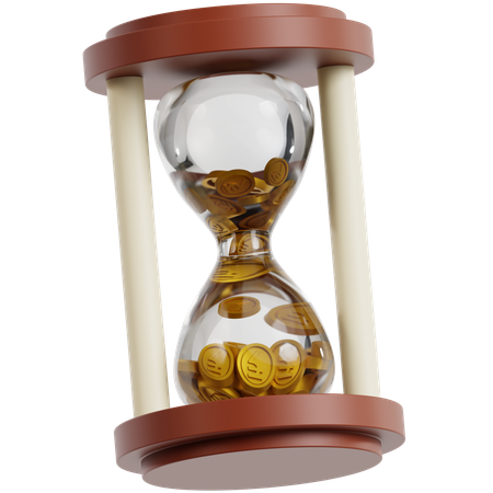 Rupee Coin On Hourglass  3D Icon