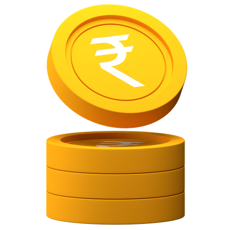 Rupee Coin Stack  3D Icon