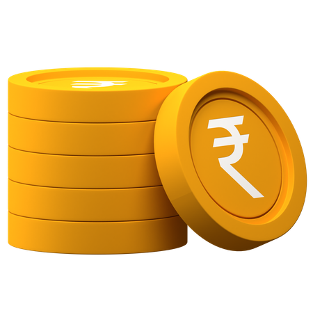 Rupee Coin Stack  3D Icon