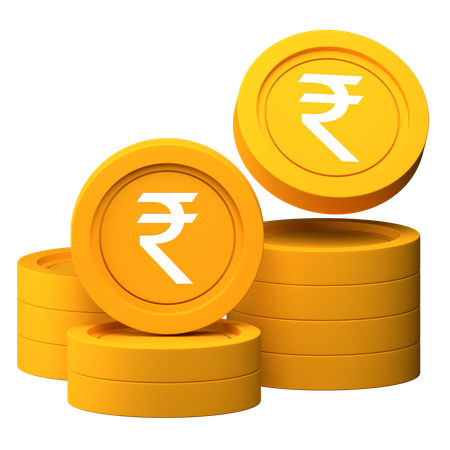 Rupee Coin Stack  3D Icon