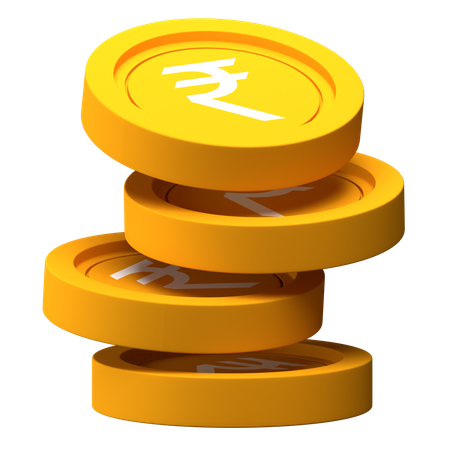 Rupee Coin Stack 3D Illustration