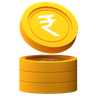 3ds of rupee coin stack